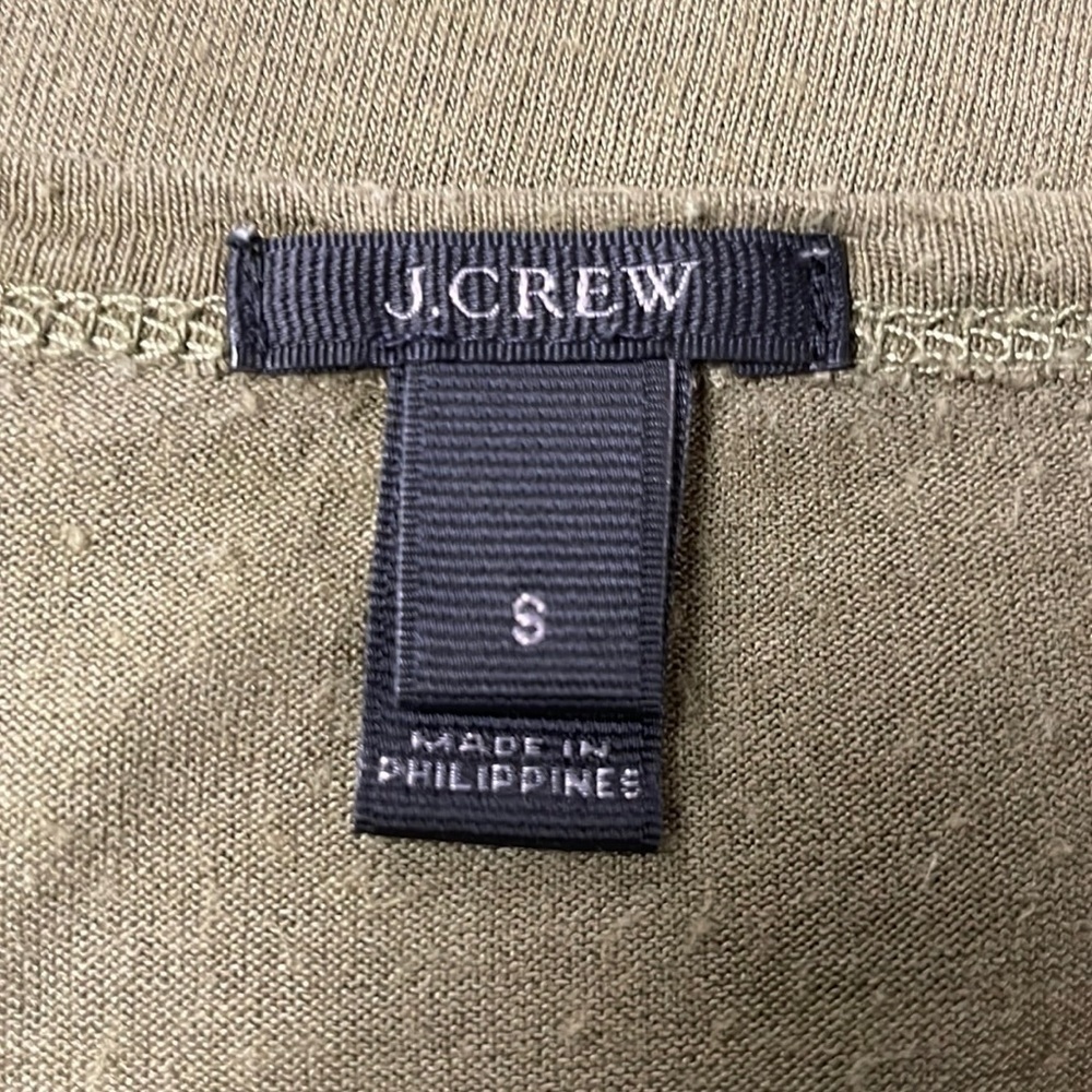 J. Crew Soft olive green cotton Vee Neck Tee - sleeveless, Small - Picture 2 of 5